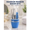Nevamel® Kompakt Manikür Bakım Seti Mavi Taşınabilir Kişisel Bakım Çantası