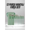 Nevamel Makyaj Fırça Seti Yeşil 13 Parça Fondöten Fırçası Allık Fırçası Far Fırçası