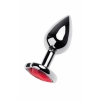 Nevamel® Metal Anal Plug, Metal, Gümüş, Kırmızı Kristalli, 7 Cm, Ø 2,7 Cm, 50 G