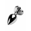 Nevamel® Metal Anal Plug, Metal, Gümüş, Kırmızı Kristalli, 7 Cm, Ø 2,7 Cm, 50 G
