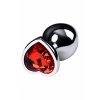 Nevamel® Metal Anal Plug, Metal, Gümüş, Kırmızı Kristalli, 7 Cm, Ø 2,7 Cm, 50 G