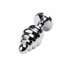 Nevamel® Metal Anal Plug, Metal, Gümüş, Kırmızı Kristalli, 8 Cm, Ø 3,5 Cm, 95 G