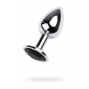 Nevamel® Metal Anal Plug, Metal, Gümüş, Siyah Kristalli, 7 Cm, Ø 2,8 Cm, 50 G