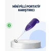 Nevamel Mini Pilli Portatif Karıştırıcı – Cappuccino Latte Frappe ve Kahve Köpürtücü