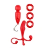 Nevamel® Mini Vibratör Penis Halkası Anal Tıkaç Kırmızı Fantezi Seti