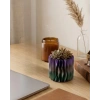 Nevamel® Modern Dalgalı Yüzey Tasarımlı Mor 3D Dekoratif Saksı Vazo