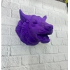 Nevamel® Mor Renk 3D Kurt Başı Duvar Dekoru Asılabilir Maskot Heykel 25x19 cm