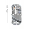Nevamel® Mouse Fare Kablosuz Mouse Fare Şarjlı Bluetooth Sessiz 5 Tuşlu Şeffaf