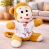 Nevamel® Mutlu Aşıklar Tasarım Tişörtlü Sevimli Peluş Maymun