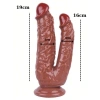 Nevamel® Noctis 19Cm Kahverengi Çiftli Dildo No:76