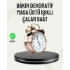 Nevamel® Nostaljik Büyük Boy Metal Masa Saati Bronz Kaplama ve Yüksek Sesli Alarm