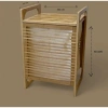 Nevamel Orta Boy Ahşap Bambu Kirli Sepeti 40x35x60