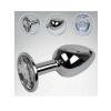 Nevamel® Paslanmaz Çelik Anal Plug Tıkaç Beyaz Taşlı