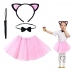 Nevamel Pembe Renk Kedi Kostüm Seti - Tütü, Taç, Papyon, Kuyruk