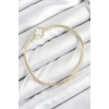 Nevamel® Pirinç Charm Zirkon Taşlı Yonca Model Gold Renk Kadın Bileklik 5886