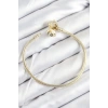 Nevamel® Pirinç Charm Zirkon Taşlı Yonca Model Gold Renk Kadın Bileklik 5886