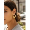 Nevamel® Pirinç Gold Renk Halka Sarmal Model Vintage Kadın Küpe 5886