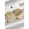 Nevamel® Pirinç Gold Renk İşlemeli Daire Plaka Model Kadın Küpe 5886