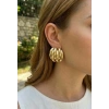 Nevamel® Pirinç Gold Renk Vintage Kadın Küpe 5886