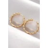 Nevamel® Pirinç Gold Renk Zincir Model Halka Küpe 5886