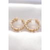 Nevamel® Pirinç Gold Renk Zincir Model Halka Küpe 5886