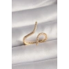 Nevamel® Pirinç Gold Renk Zirkon Taşlı Kadın Yüzük 5886