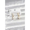 Nevamel® Pirinç Gold Renk Zirkon Taşlı Kalp Model Kadın Küpe 5886