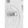 Nevamel® Pirinç Gümüş Renk Kare Zirkon Taşlı Kadın Kıkırdak Model Küpe 5886
