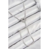 Nevamel® Pirinç Zirkon Taşlı Kalp Model Gümüş Renk  Y Kolye 5886