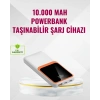 Nevamel® Powerbank 10000 mAh – Çift USB Çıkışlı Type-C Girişli Şık Beyaz Tasarım