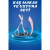 Nevamel® Profesyonel Taraklı Kaş Usturası ve Kaş Makası Bıyık Alma Kaş Usturası