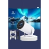 Nevamel Projeksiyon Cihazı Video Oyun Konsolu Projektör Taşınabilir Ayaklı Çift Kollu 4K Çözünürlüklü