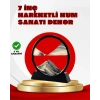 Nevamel Rahatlatıcı Kum Sanatı – Yuvarlak Cam Çerçeveli Hareketli Kum Resmi Ofis ve Ev İçin Etkileşimli Masaüstü Süs
