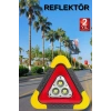 Nevamel® Reflektör Güneş Panelli Solarlı Şarjlı Üçgen Işıklı Trafik Reflektör Fener