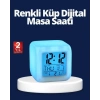 Nevamel Renk Değiştiren LED Alarmlı Dijital Küp Masa Saati