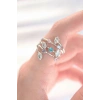 Nevamel® Renkli Zirkon Taşlı Silver Renk Ayarlanabilir Yüzük 5886