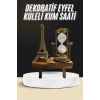 Nevamel Retro Eyfel Kulesi Ve Kum Saati Dekoratif Ahşap Görünümlü Masa Biblosu