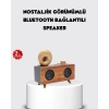 Nevamel Retro Gramofon Tasarımlı Bluetooth Hoparlör – 3D Stereo Ses 1800 mAh Batarya