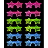 Nevamel Retro Neon Fosforlu Yıldız Panjur Gözlük - 12 Adet