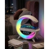 Nevamel® RGB Işıklı Kablosuz Şarjlı Bluetooth Hoparlör Saat ve Alarm Özellikli