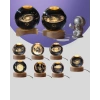 Nevamel® Samanyolu Desenli Kristal Küre Ahşap Standlı Gün Işığı LED Masa Lambası