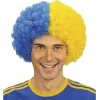 Nevamel Sarı Lacivert Kıvırcık Afro Bonus Taraftar Peruğu