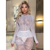 Nevamel® Seksi Leopar Desenli Büyük Beden Fileli Vücut Çorabı - Ultra Esnek ve Şık