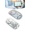 Nevamel Sessiz Tıklama Çift Modlu Bluetooth Ve Alıcı Şeffaf Mouse Fare