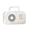 Nevamel Sevimli Tasarımlı Taşınabilir Radyolu Bluetooth Hoparlör Beyaz