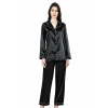 Nevamel® Siyah İkili Saten Gecelik Pijama Takımı 7647 (Kod:7647)