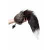 Nevamel® Siyah-Kahverengi Tilki Kuyruğu Olan Metal Anal Kovanı, Metal, Gümüş, 45 Cm, Ø 2,7 Cm