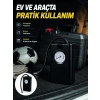 Nevamel® Taşınabilir Araç Hava Pompası Analog Manometreli Lastik Şişirme Pompası