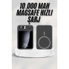 Nevamel Taşınabilir Şarj Magsafe Powerbank 10.000 mAh Hızlı Şarj Led Göstergeli Kablosuz