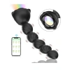 Nevamel® Telefon Kontrollü Haley Rose Pulled Beads Anal Plug – Siyah